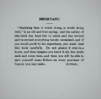 "Anything that is worth doing, is worth doing well", circa 1897.