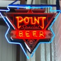 Point Special Lager Beer.  A 1950's neon sign still working 24/7.