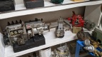 The Pierce governor on display next to the world's smallest hydraulic governor.