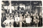 Woodward Governor Company employees at the Woodward Mill Street factory down in the Water Power District in Rockford, Illinois 87 years ago in 1937