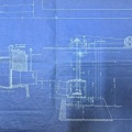 Closeup of turbine water wheel.  Blueprint from S. Morgan Smith, York, Penna.  Yorklyn, Delaware Hydroelectric turbine water wheel installation.  March 26, 1919.