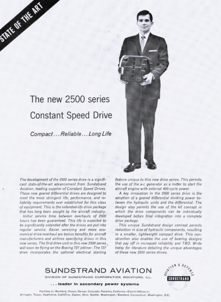 SUNDSTRAND AVIATION.  The new 2500 series Constant Speed Drive.