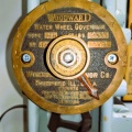 This is a vintage Woodward hydraulic water wheel governor gate limit dial from the type type HR 2,500 FT LBS capacity gate shaft governor.