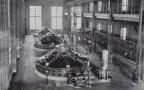 The Wausau Wisconsin Hydroelectric powerhouse showing Woodward gate shaft type governor systems.