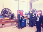 William Owens giving a tour on the James Leffel & Company's shop floor. 