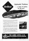 Leffel Hydraulic Turbines... a mark of quality for 89 years.  Published in 1951.