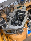 The two upper housings parts removed to show the two flyweight assemblies deep in the control.