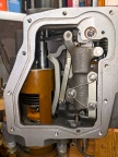 The cover removed to show the T2 compressor discharge pressure (CDP) components.