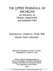 THE UPPER PENINSULA OF MICHIGAN.  An Inventory of Historic Engineering and Industrial Sites.