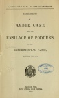 AMBER CANE AND THE ENSILAGE OF FODDERS.