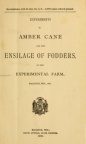 AMBER CANE AND THE ENSILAGE OF FODDERS.