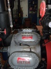 A Vilter radial ammonia compressor operating in the Stevens Point Brewery engine room built in 1873.