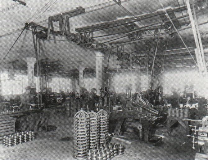Amos Woodward's small machine shop in Rockford, Illinois.