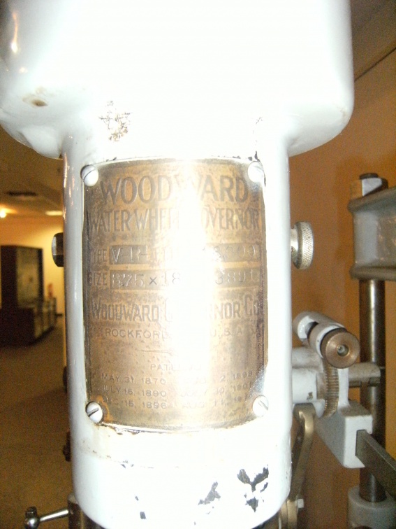 Woodward type VR Governor name plate.