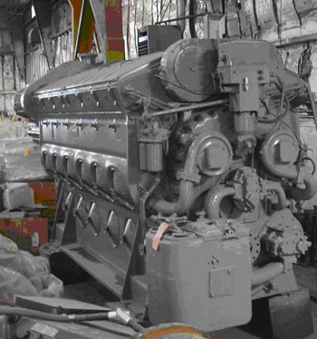 An EMD 2 stroke 567 series diesel engine with a vintage Woodward SI series governor application.