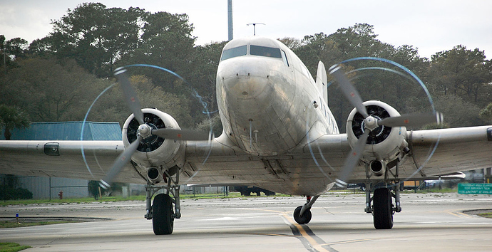 A DC-3 aircraft with Curtis propeller governor applications.