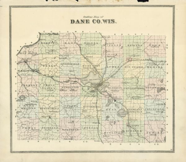 1873 Dane County map