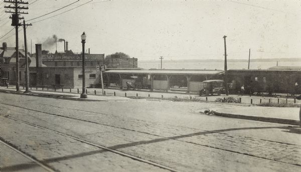 The East Madison Chicago, Milwaukee and St. Paul railroad station at 501 East Wilson Street in 1918..jpg